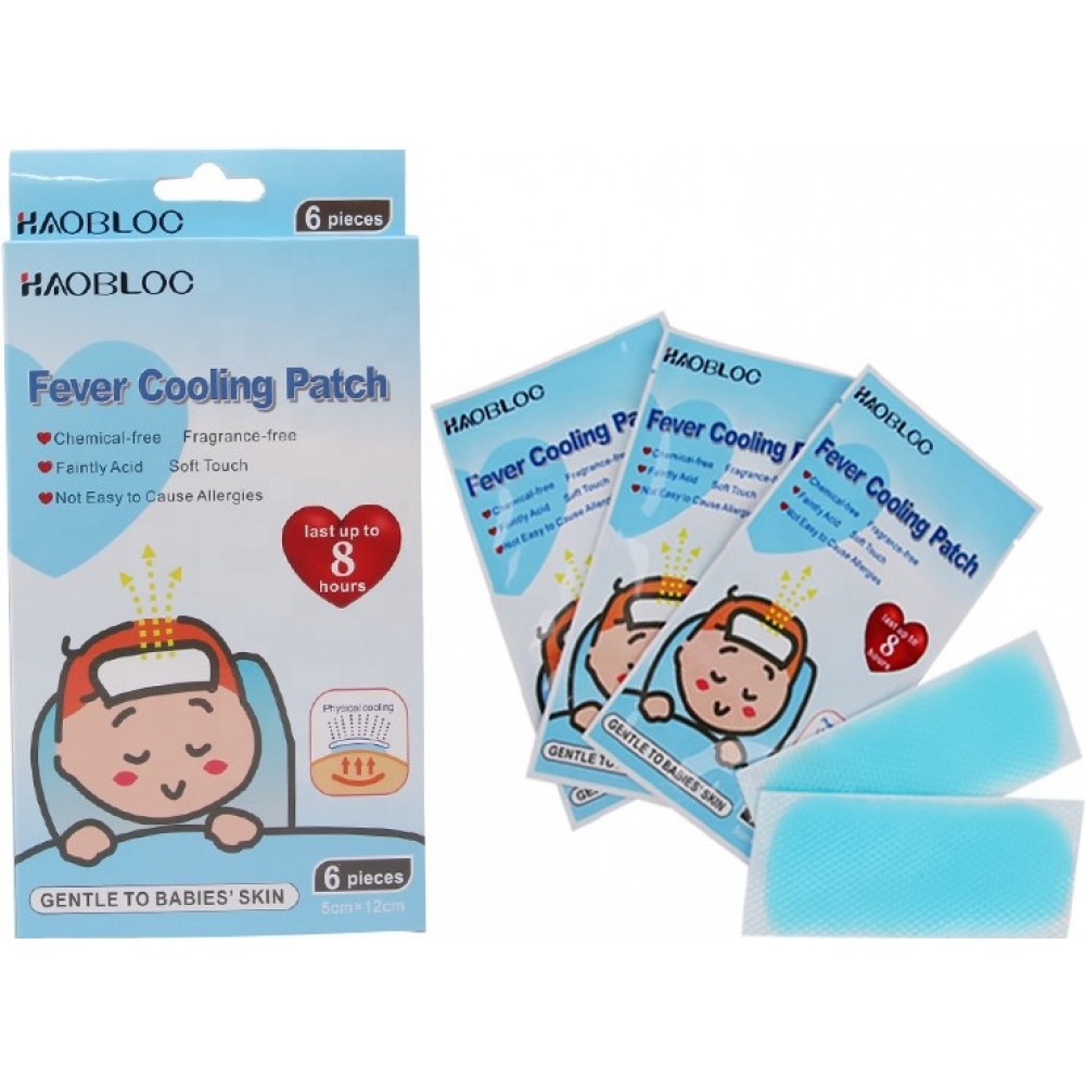 Cooling-Patch froid (6pcs) pour faire baisser la fièvre avec gel rafraîchissant actif