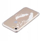 Coque iPhone 7 / 8 / SE (2020, 2022) - Transparent plumes blanches