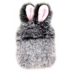 Coque AirPods 1 / 2 - Fluffy lapin  - Gris