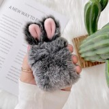 Coque AirPods 1 / 2 - Fluffy lapin  - Gris