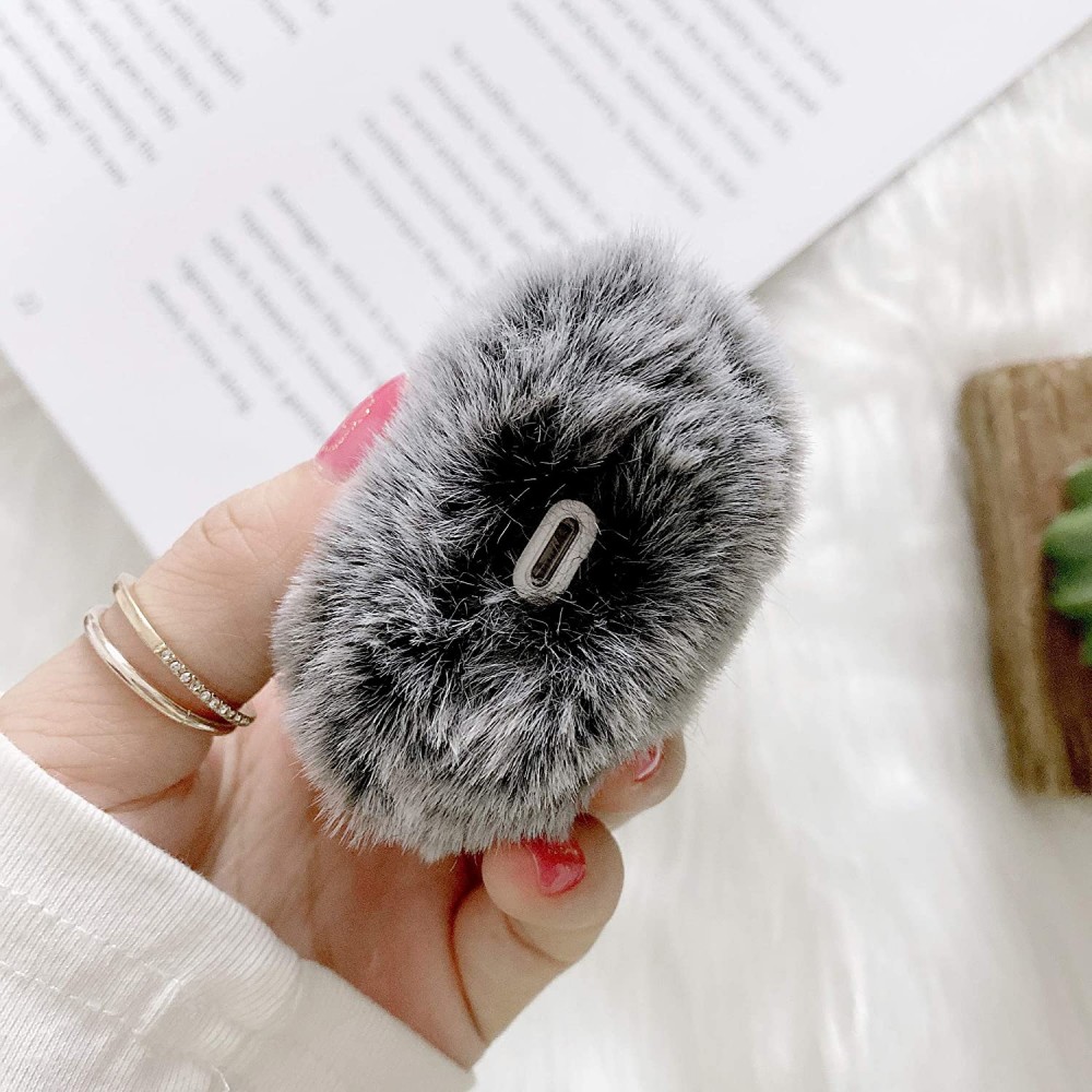 Hülle AirPods 1 / 2 - Flauschig Bunny - Grau