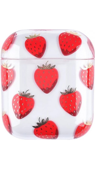 Coque AirPods 1 / 2 - Plastique transparent fraises