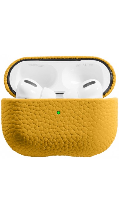 AirPods Pro Case Hülle - Schock absorbierend luxus case Echtleder - Gelb