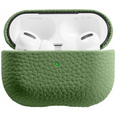 AirPods Pro Case Hülle - Schock absorbierend luxus case Echtleder - Dunkelgrün