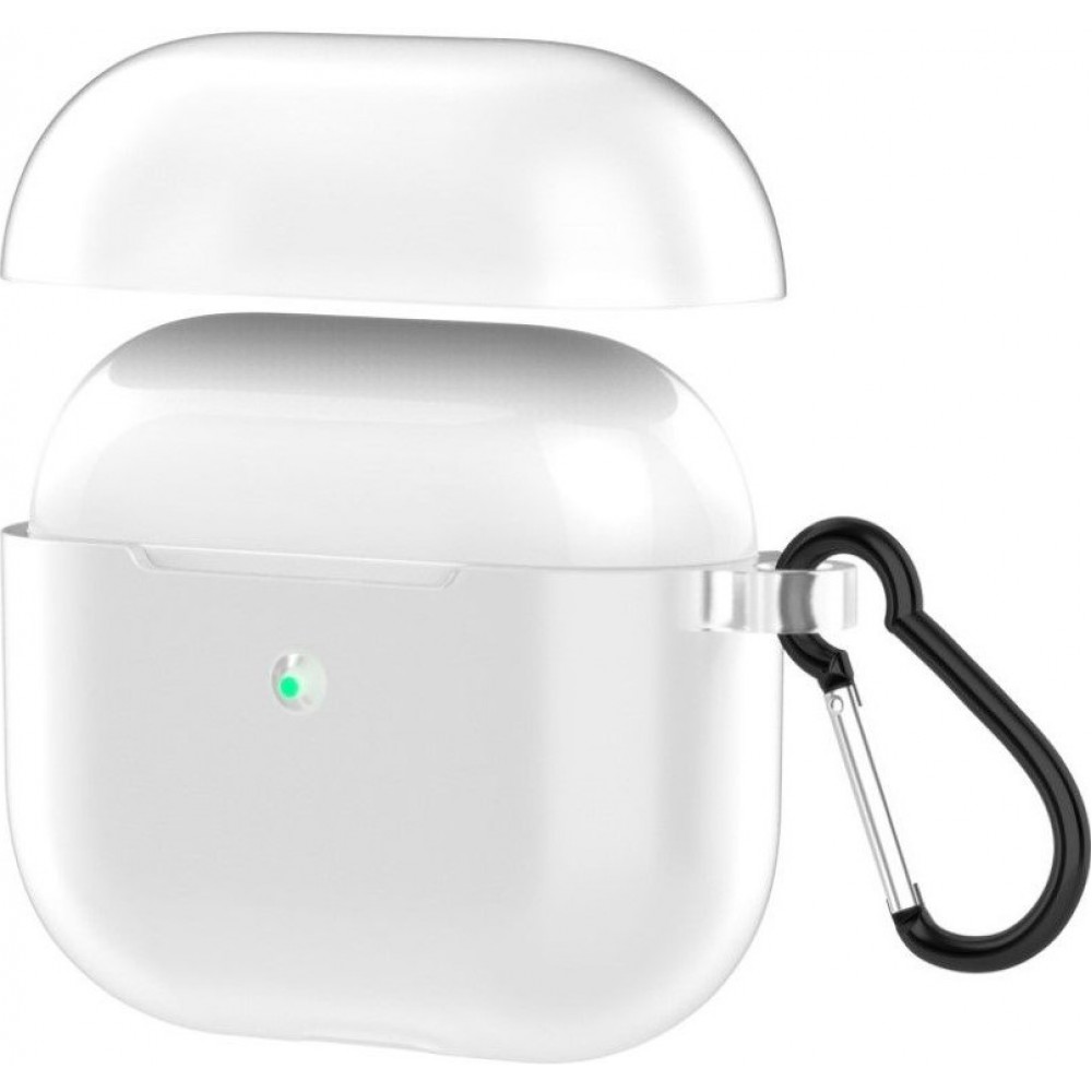 Coque AirPods Pro - Gel transparent Silicone avec mousqueton - Transparent