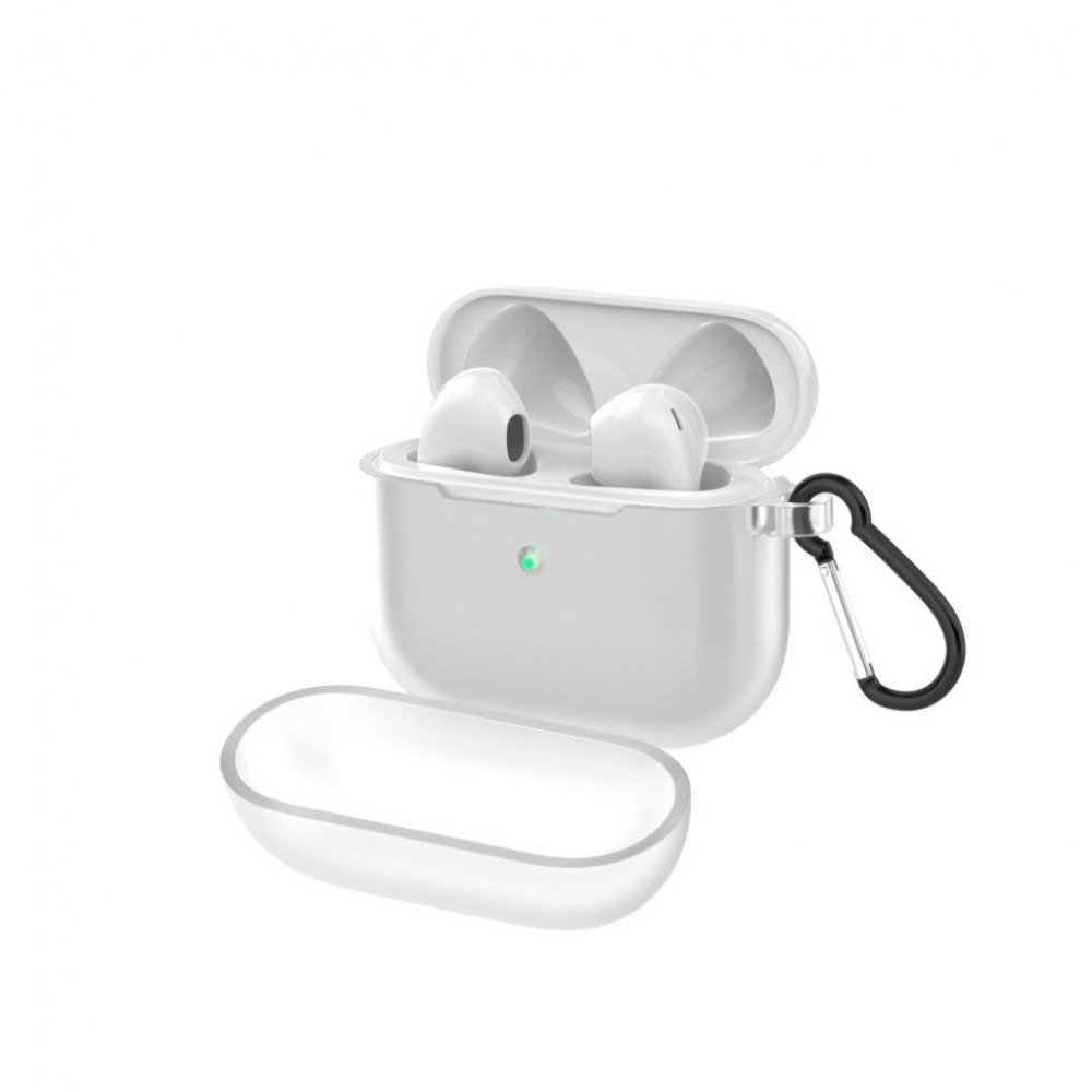 Coque AirPods Pro - Gel transparent Silicone avec mousqueton - Transparent