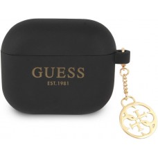 Coque AirPods 3 - Guess silicone charms - Noir