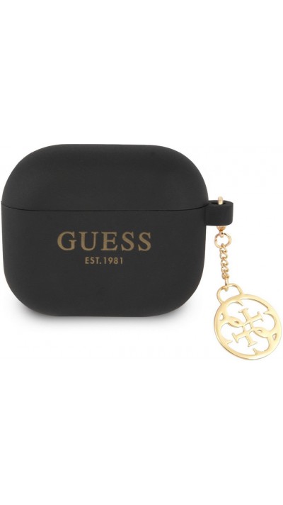Coque AirPods 3 - Guess silicone charms - Noir