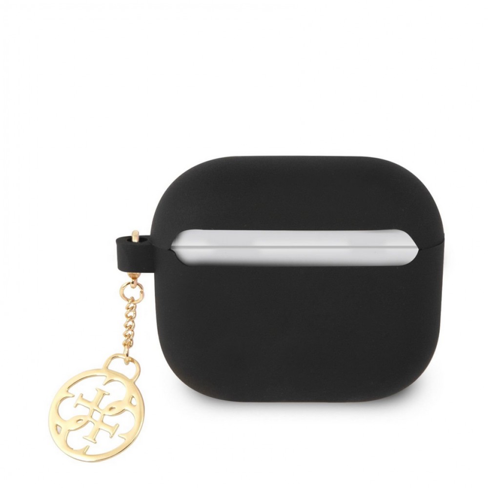 Coque AirPods 3 - Guess silicone charms - Noir