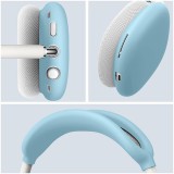 AirPods Max Case Hülle - Flexibles weiches Silikon mit Kopfband - Blau