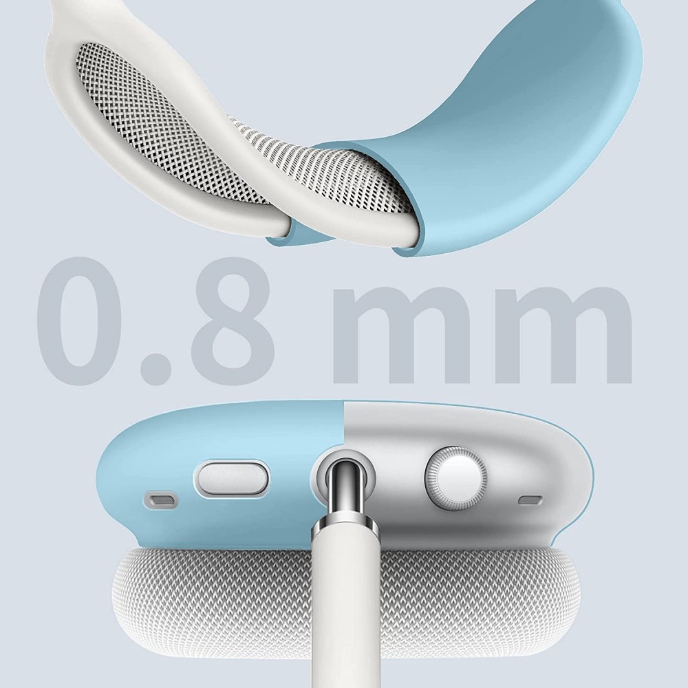 AirPods Max Case Hülle - Flexibles weiches Silikon mit Kopfband - Blau