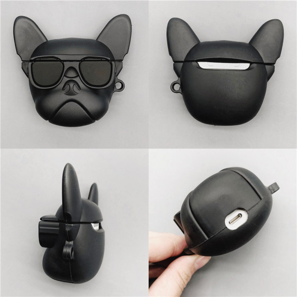 Coque AirPods Pro - Bulldog lunette de soleil - Noir