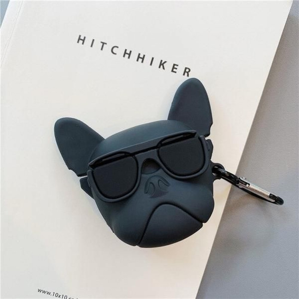 AirPods 1 / 2 Case Hülle - Bulldoggen-Sonnenbrille - Schwarz