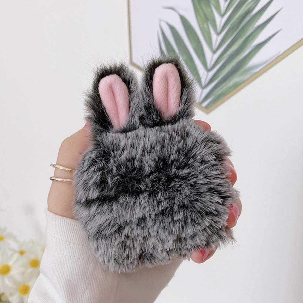 Coque AirPods Pro - Fluffy lapin  - Gris