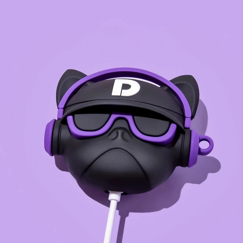 AirPods Pro Case Hülle - Hip-Hop-Bulldoggen-Sonnenbrille Headset - Violett