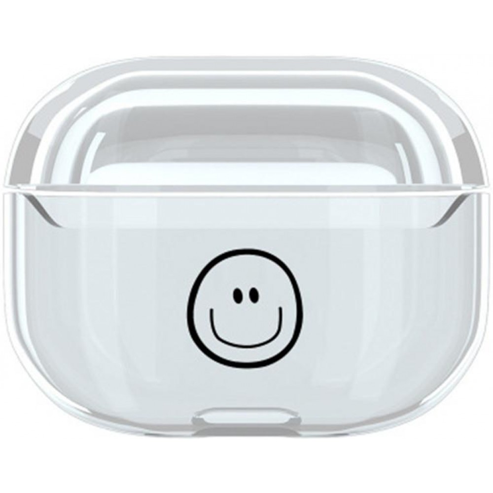 Coque AirPods Pro - Plastique transparent Black Smiley