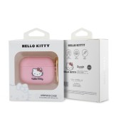 Coque AirPods Pro / Pro 2 - Hello Kitty silicone soft touch avec mousqueton doré intégré et logo en relief - Rose