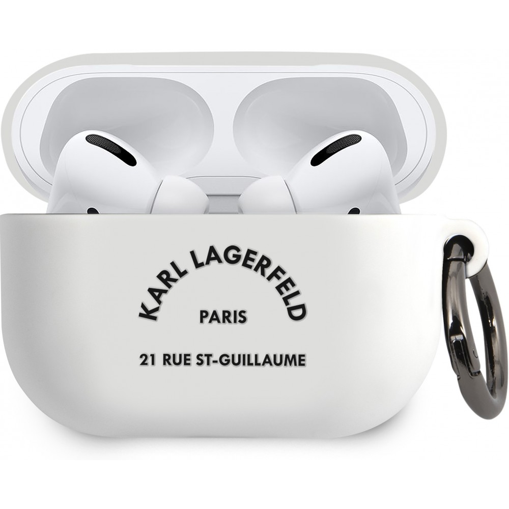 AirPods Pro / Pro 2 Case Hülle - Karl Lagerfeld Rue St-Guillaume Silikon Soft-Touch  - Weiss