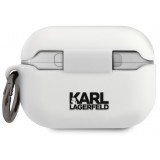 Coque AirPods Pro / Pro 2 - Karl Lagerfeld Rue St-Guillaume silicone soft touch  - Blanc