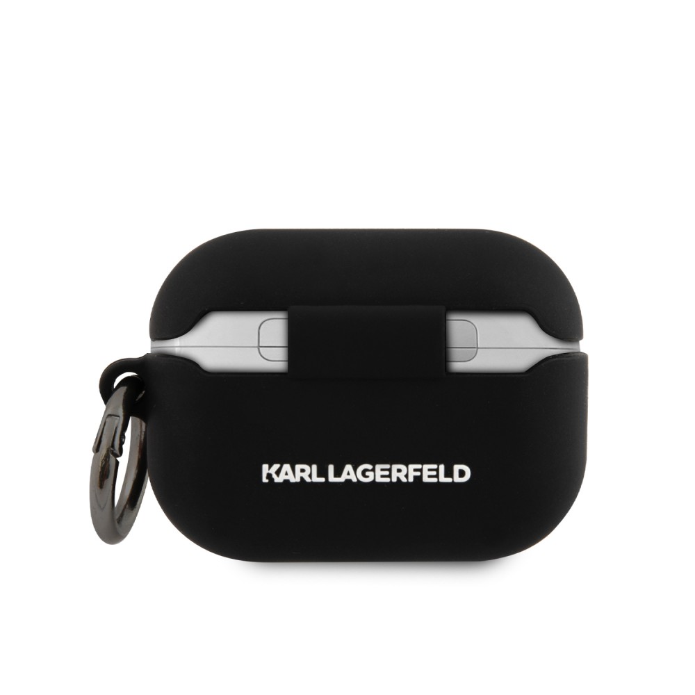 AirPods Pro / Pro 2 Case Hülle - Karl Lagerfeld Silikon Soft-Touch mit 3D-Logo - Schwarz