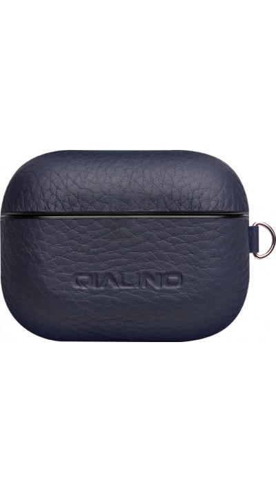 Coque AirPods Pro - Qialino cuir véritable - Bleu