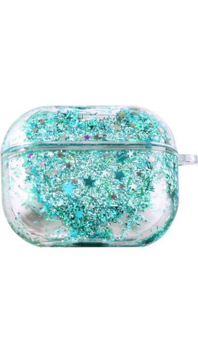 Coque AirPods Pro - Water Stars & Strass - Turquoise