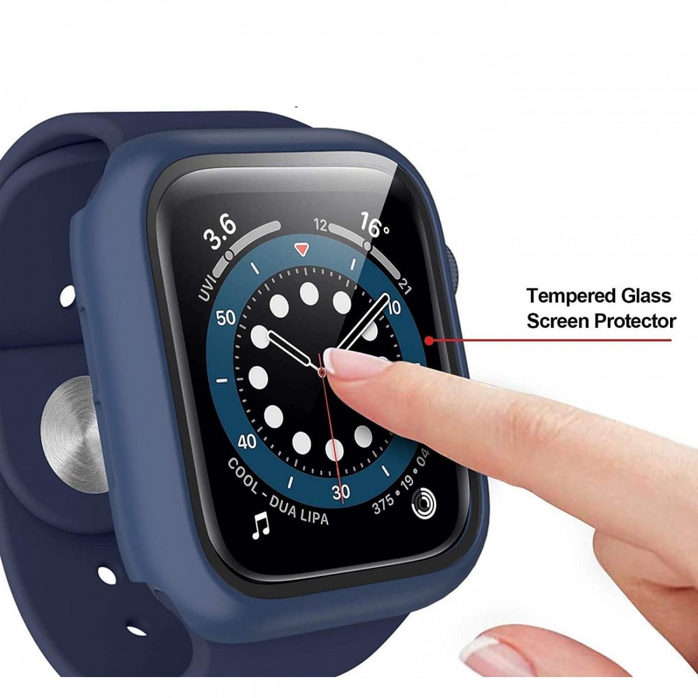 Apple Watch 44mm Case Hülle - Full Protect mit Schutzglas - - Silber