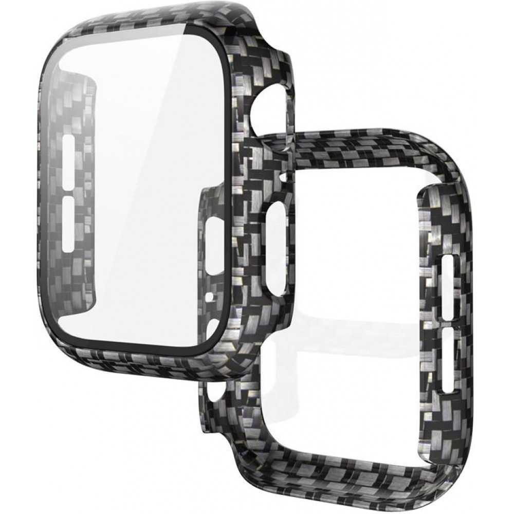 Coque Apple Watch 45 mm - Full Protect avec vitre de protection - Carbon