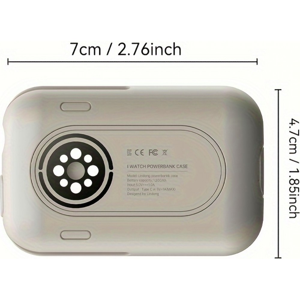Apple Watch 44/45 mm Case Hülle - Power Bank Hülle kabelloses Laden mit Magnet (USB-C) Nutzung während des Ladevorgangs - Dunkelblau