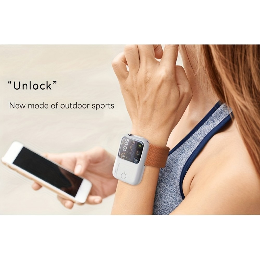 Apple Watch 44/45 mm Case Hülle - Power Bank Hülle kabelloses Laden mit Magnet (USB-C) Nutzung während des Ladevorgangs - Dunkelblau