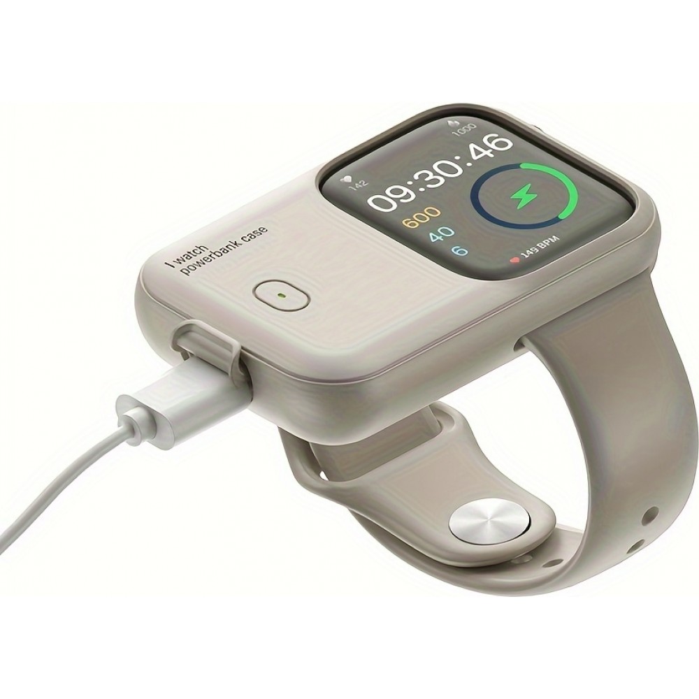 Apple Watch 44/45 mm Case Hülle - Power Bank Hülle kabelloses Laden mit Magnet (USB-C) Nutzung während des Ladevorgangs - Dunkelblau