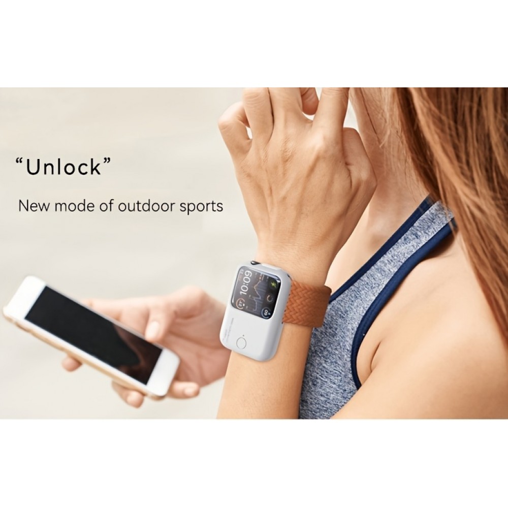 Apple Watch 44/45 mm Case Hülle - Power Bank Hülle kabelloses Laden mit Magnet (USB-C) Nutzung während des Ladevorgangs - Dunkelblau