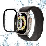 Coque Apple Watch Ultra 49 mm - Coque en plastique rigide avec vitre de protection Tempered Glass intégrée - Transparent