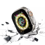 Coque Apple Watch Ultra 49 mm - Coque en plastique rigide avec vitre de protection Tempered Glass intégrée - Transparent