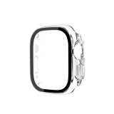 Coque Apple Watch Ultra 49 mm - Coque en plastique rigide avec vitre de protection Tempered Glass intégrée - Transparent