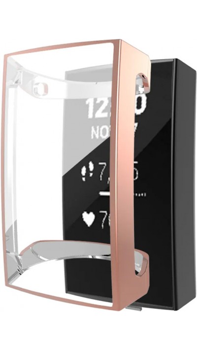 Coque Fitbit Charge 3 / 4 - Ultra-slim case avec vitre de protection - Or rose