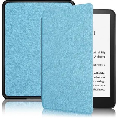Coque Kindle Paperwhite 1 / 2 / 3 - Cuir synthétique hard-shell ultra fin et léger - Bleu clair