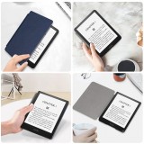 Coque Kindle Paperwhite 1 / 2 / 3 - Cuir synthétique hard-shell ultra fin et léger - Bleu foncé