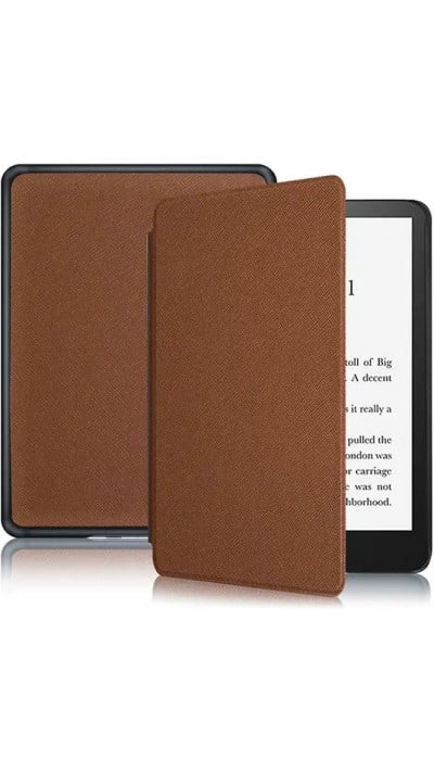 Coque Kindle Paperwhite 1 / 2 / 3 - Cuir synthétique hard-shell ultra fin et léger - Brun