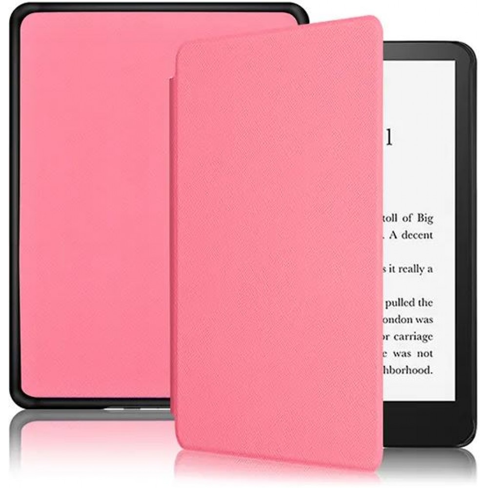 Coque Kindle Paperwhite 1 / 2 / 3 - Cuir synthétique hard-shell ultra fin  et léger - Rose - Acheter sur PhoneLook
