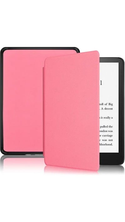 Coque Kindle Paperwhite 1 / 2 / 3 - Cuir synthétique hard-shell ultra fin et léger - Rose