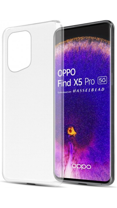 Hülle OPPO Find X5 Pro - Gummi Transparent Silikon Gel Simple Super Clear flexibel