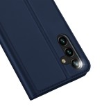 Coque Samsung Galaxy A14 5G - Flip soft touch avec rabat aimanté et porte-carte intégré - Bleu