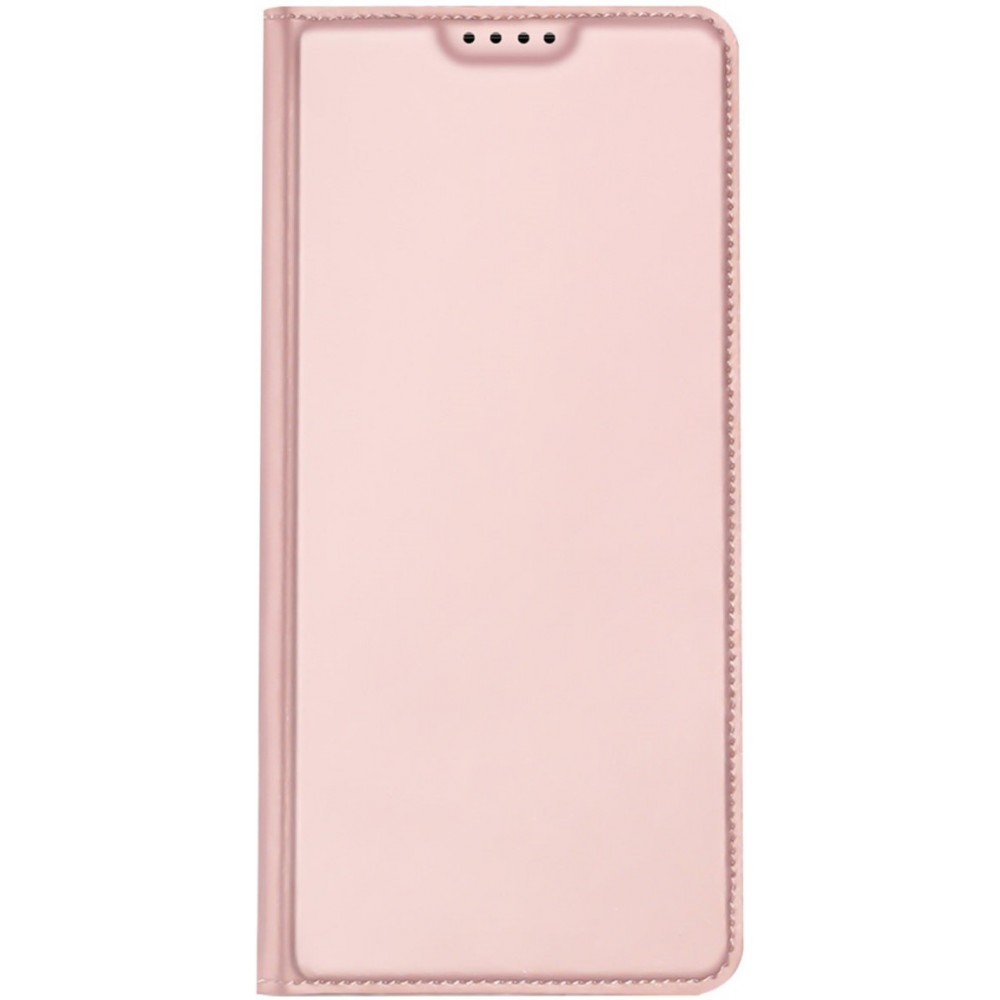 Coque Samsung Galaxy A14 5G - Flip soft touch avec rabat aimanté et porte-carte intégré - Rose or