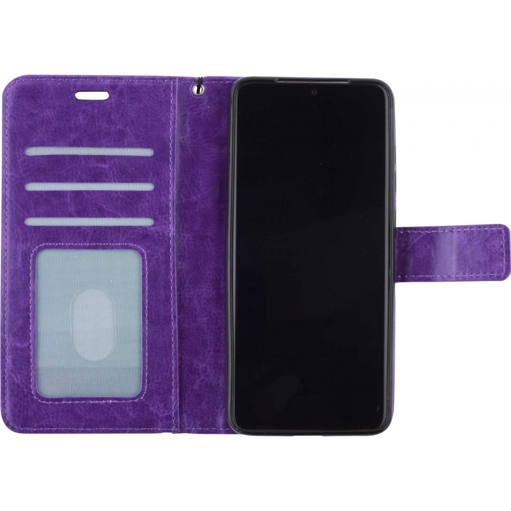 Hülle Samsung Galaxy A14 - Premium Flip Leder Tasche - Violett