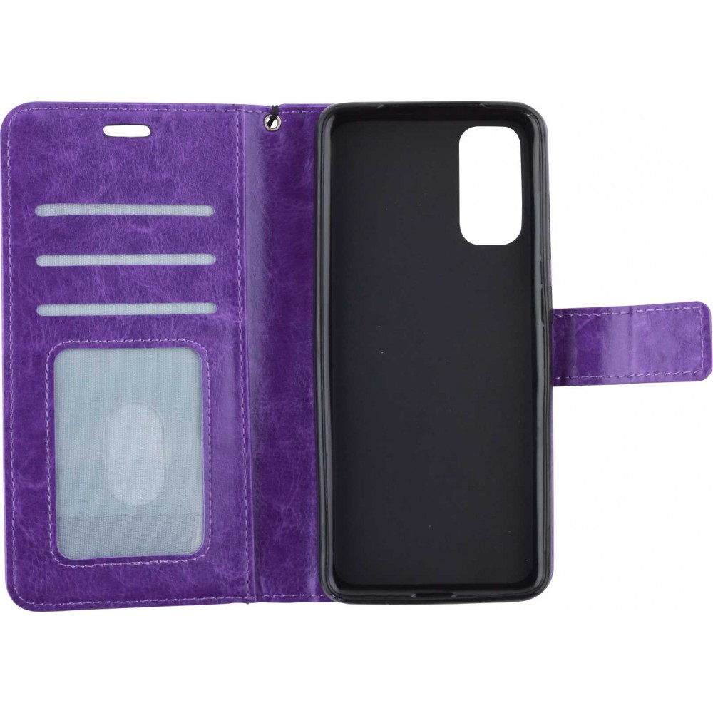 Hülle Samsung Galaxy A14 - Premium Flip Leder Tasche - Violett