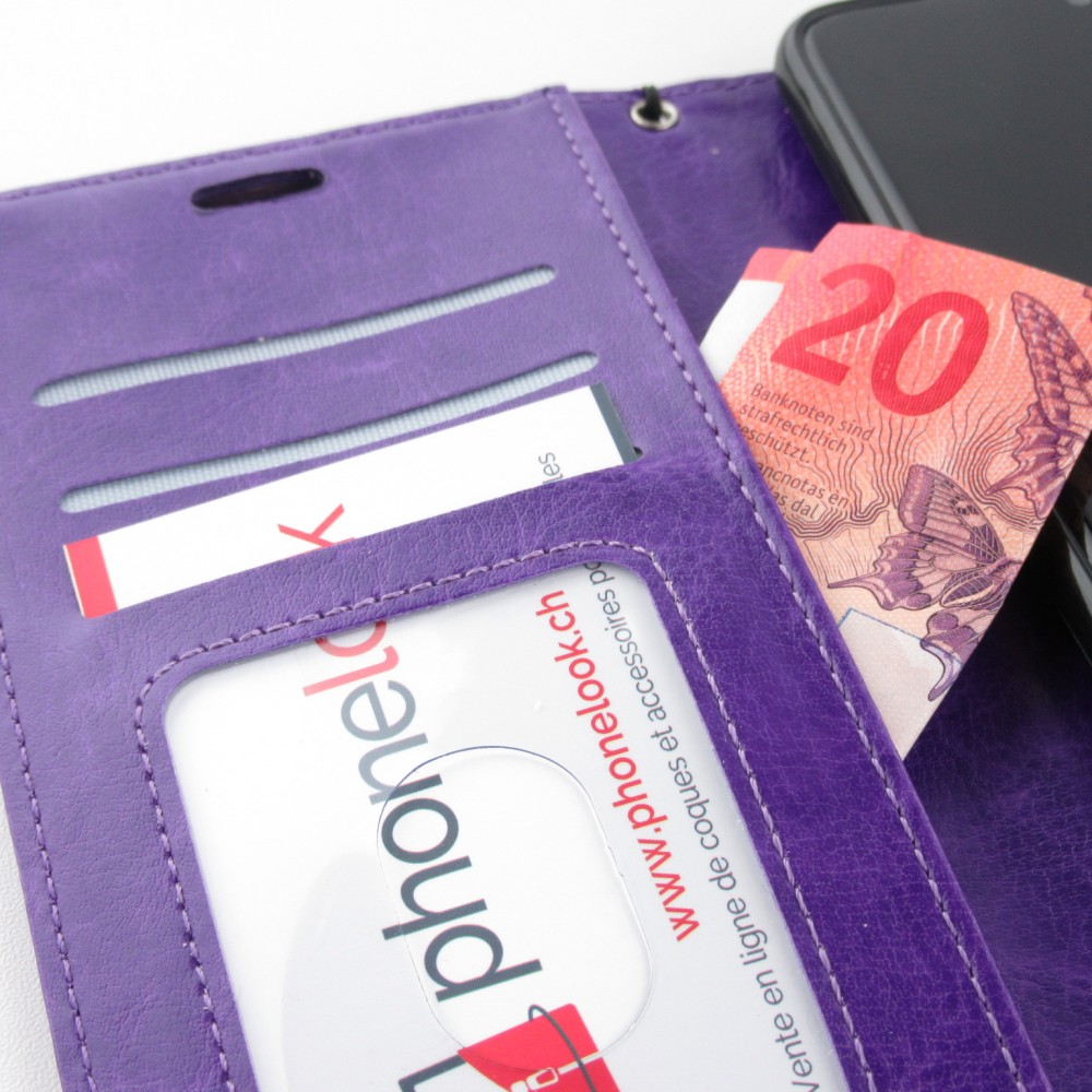 Hülle Samsung Galaxy A14 - Premium Flip Leder Tasche - Violett