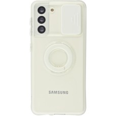 Hülle Samsung Galaxy S23+ - mit Kamera-Slider und Ring - Weiss