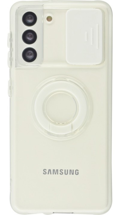 Coque Samsung Galaxy S23 - Caméra clapet avec anneau - Blanc