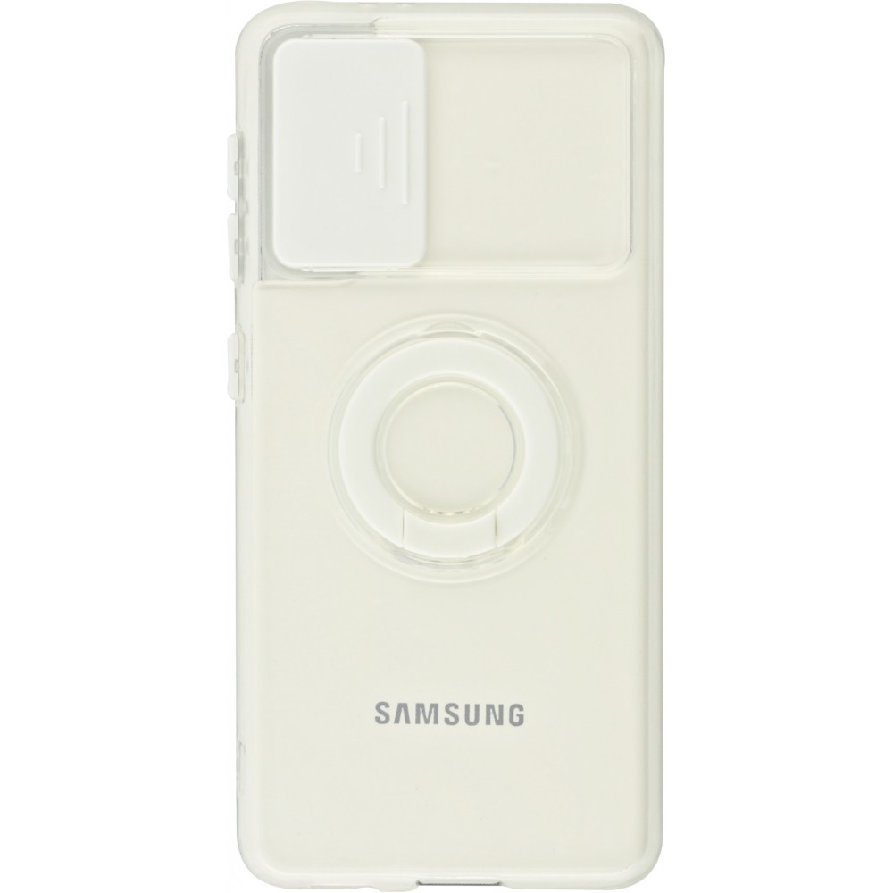 Hülle Samsung Galaxy S23+ - mit Kamera-Slider und Ring - Weiss